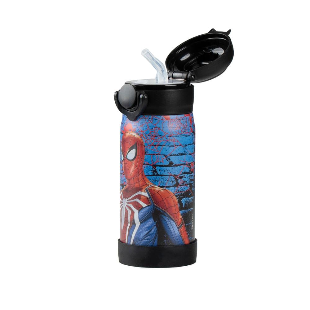 0161050035001 - GARRAFINHA TERM 350ML HOMEM ARANHA 26P  AZUL ESCURO U -3-